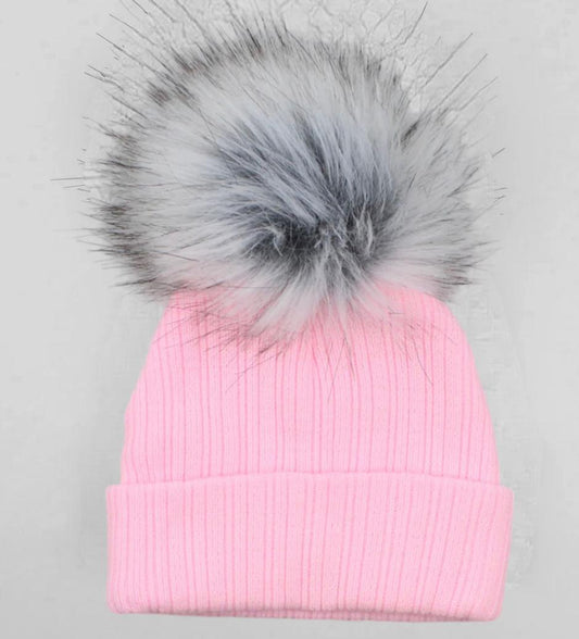 Pink Personalised Single Pom hat - various sizes