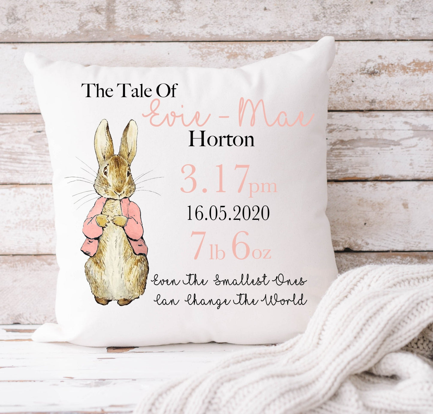 Pink Rabbit Cushion 40x40cm