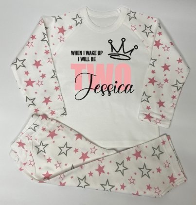 Pink Stars Printed Pyjamas - Design 1