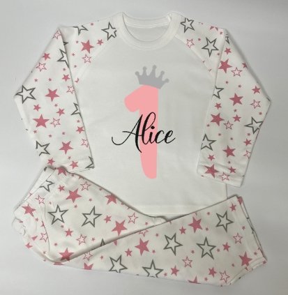 Pink Stars Printed Pyjamas - Design 3