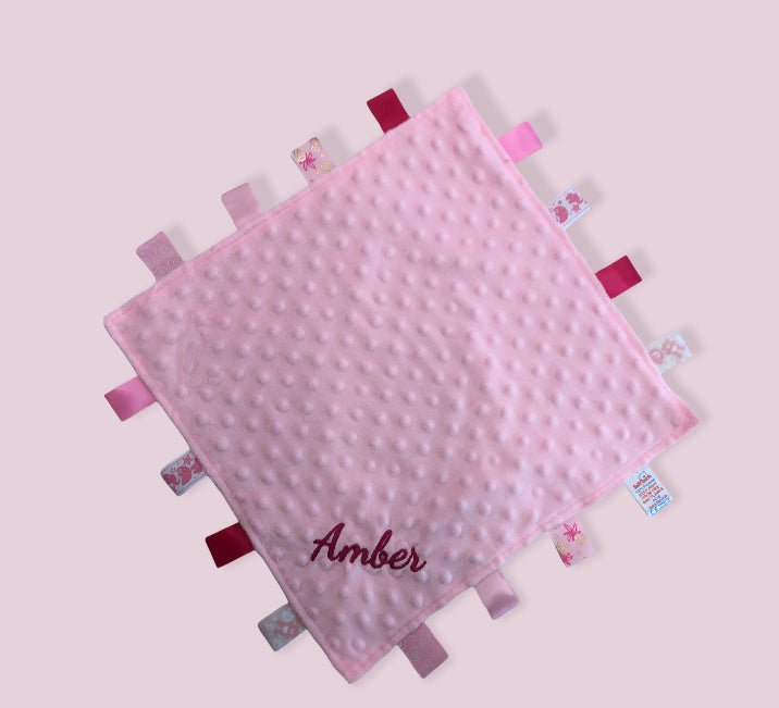 Pink Taggie Comforter Blanket From The Stork Bespoke Baby