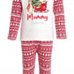 Red Rabbit & Sleigh Personalised Red Christmas Print Pyjamas