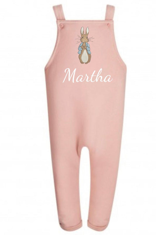 *Sample* Pink Dungaree with rabbit personalised