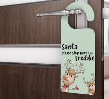 Santa Stop Here Personalised Door hanger - Reindeer