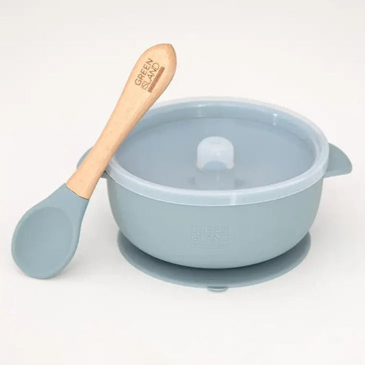 Silicone Bowl & Spoon set Blue