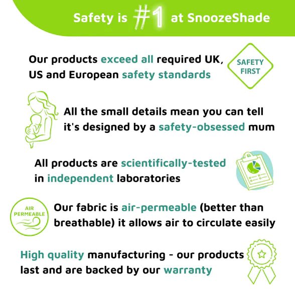 SnoozeShade Original (0-6m) | Universal-fit pram/pushchair sun and sleep shade