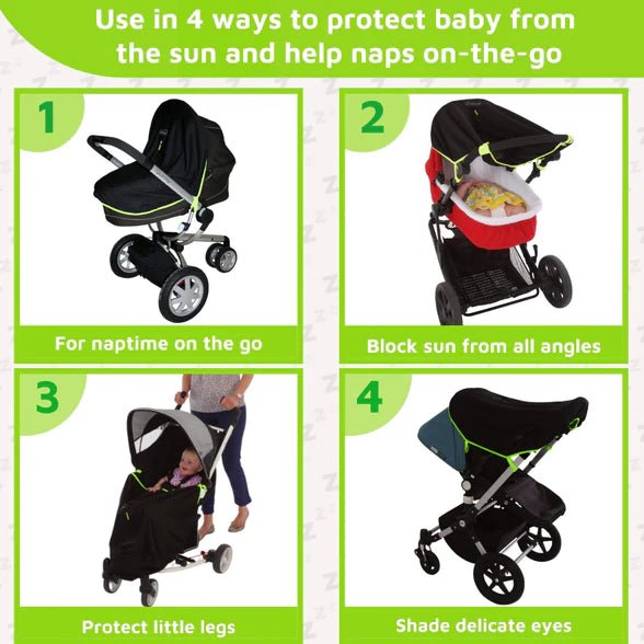 SnoozeShade Original (0-6m) | Universal-fit pram/pushchair sun and sleep shade