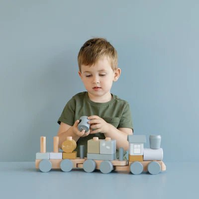 Stacking Train Blue by Little Dutch