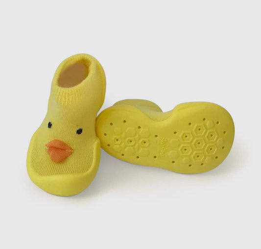 Step Ons Crawling, Pre-Walking Baby Sock Shoe - Yellow Chick