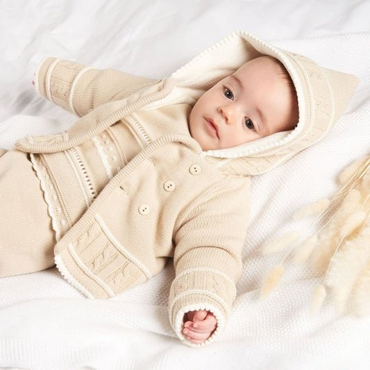 Taupe knitted Baby Jacket