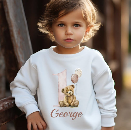 Teddy design Personalised Birthday Jumper - Various Colours