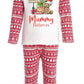 Teddybear Personalised Adults Red Christmas print Pyjamas