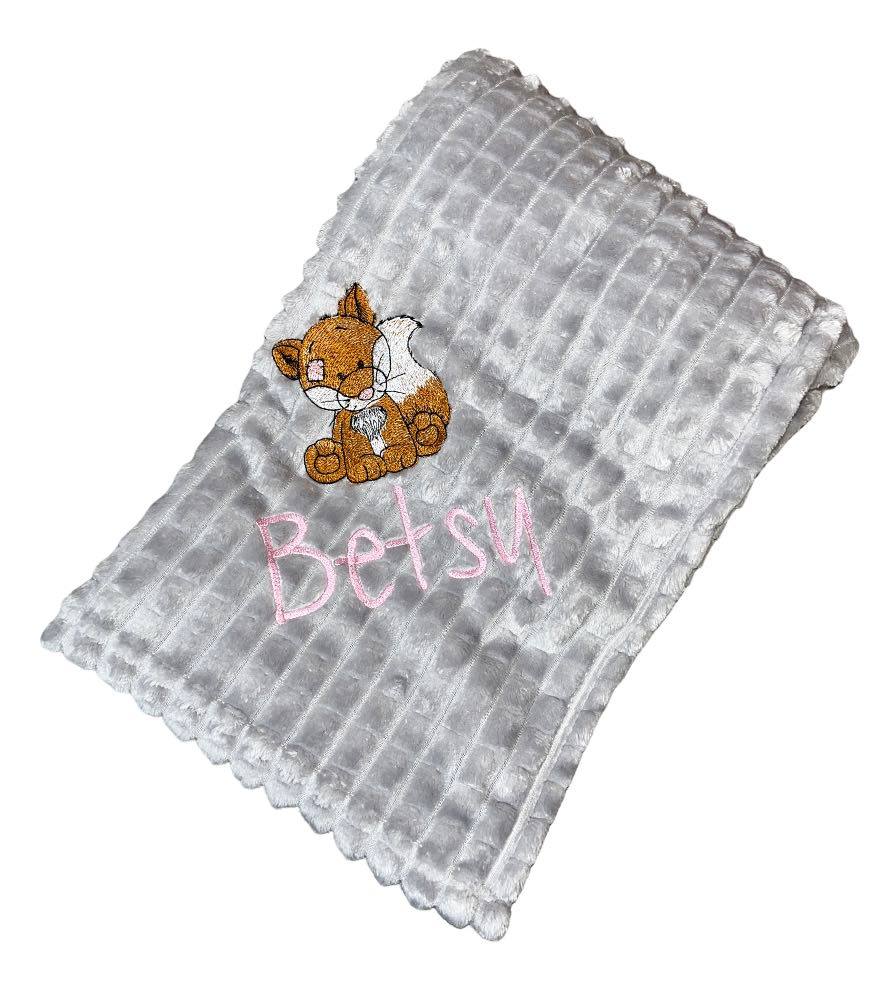 The Kenton baby Blanket Fox Design & Name - Various Colours