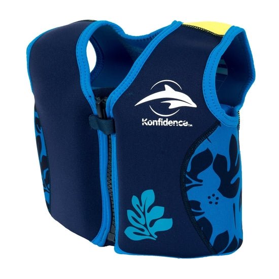 The Original Konfidence Jacket Buoyancy Swim Vest - Blue Palm