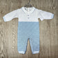 Theodore Knitted Romper Blue & White