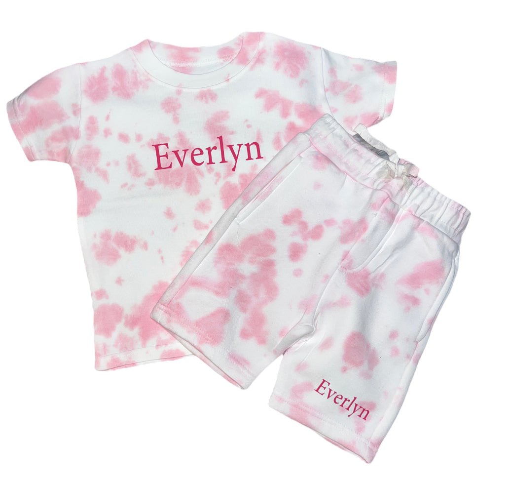 Tie Dye Personalised Sorts & T-Shirt set - Various colour sets available