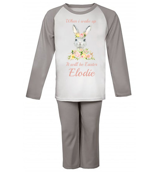 When I Wake Up it'll be easter Personalised Pyjamas Pjs design 3