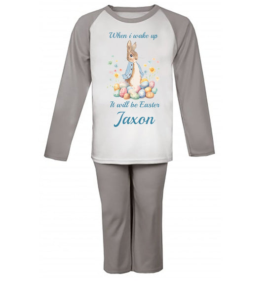 When I Wake Up it'll be easter Personalised Pyjamas Pjs design 5