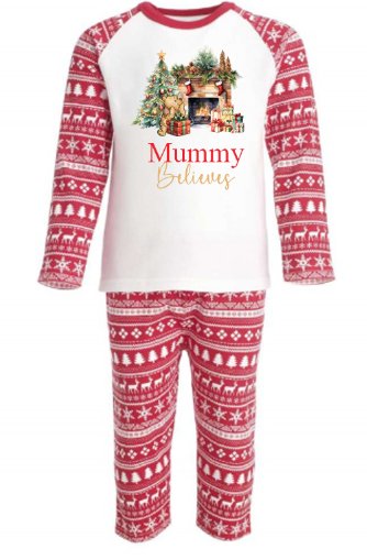Winnie the Pooh Personalised Adults Red Christmas print Pyjamas