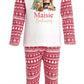 Winnie the Pooh Personalised Red Christmas Print Pyjamas